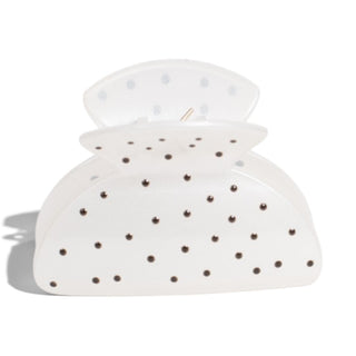 Medium Claw Clip Set of 2 - Black Stars + Cream Polka Dots