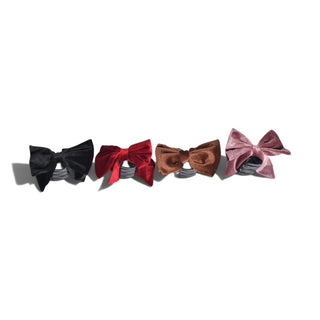 Velvet Bow Claw Clip - Mocha Brown