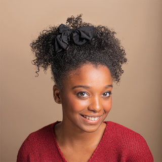 Velvet Bow Claw Clip - Black