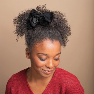 Velvet Bow Claw Clip - Black
