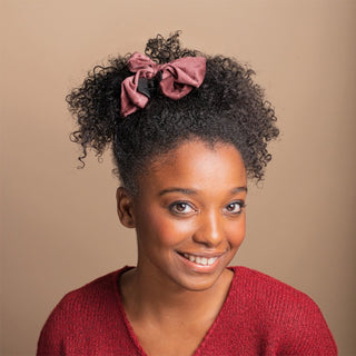 Velvet Bow Claw Clip - Plum