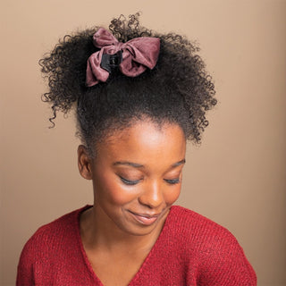 Velvet Bow Claw Clip - Plum