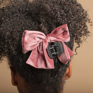 Velvet Bow Claw Clip - Plum