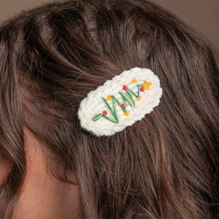 Crochet Holiday Barrette Set - Christmas Cheer