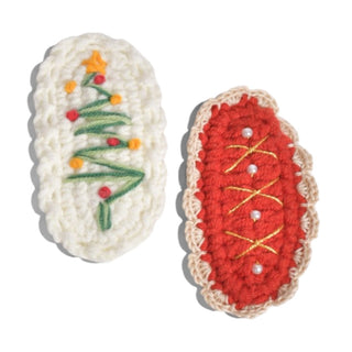 Crochet Holiday Barrette Set - Christmas Cheer