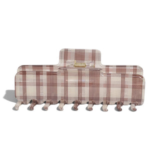 Large Plaid Claw Clip - Espresso Plaid