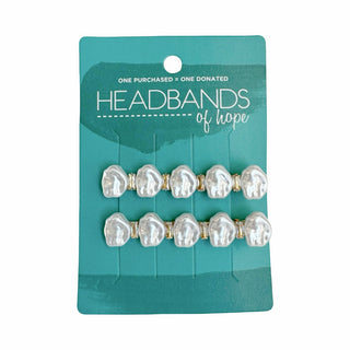 Barrette Hair Clip Set of 2 - Pearl White - Headbands of Hope