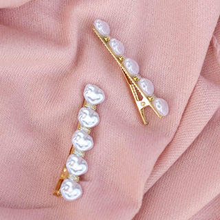 Barrette Hair Clip Set of 2 - Pearl White - Headbands of Hope