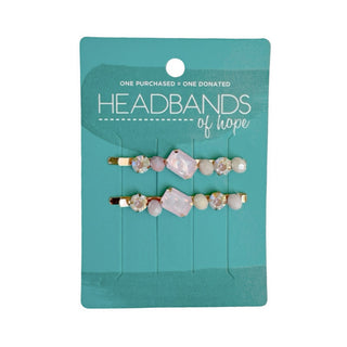 Bobby Pin Set of 2  - Blush Gemstone - Headbands of Hope