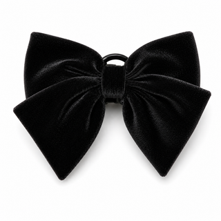 Velvet Bow Claw Clip - Black