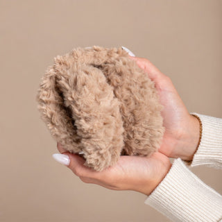 Foldable Plush Faux Fur Earmuffs - Light Brown