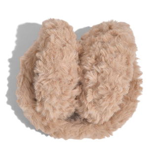 Foldable Plush Faux Fur Earmuffs - Light Brown
