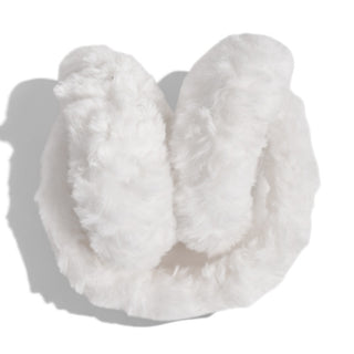 Foldable Plush Faux Fur Earmuffs - Cream