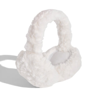 Foldable Plush Faux Fur Earmuffs - Cream