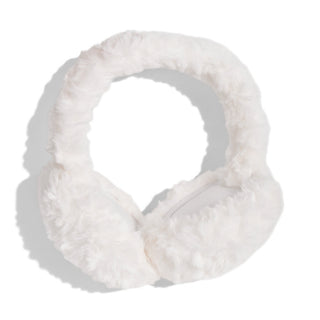 Foldable Plush Faux Fur Earmuffs - Cream