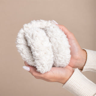Foldable Plush Faux Fur Earmuffs - Cream
