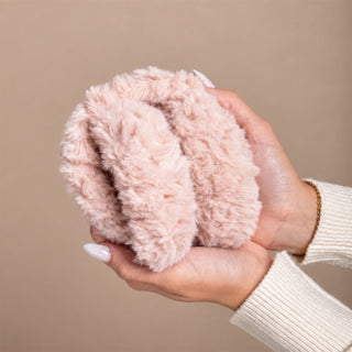 Foldable Plush Faux Fur Earmuffs - Light Pink