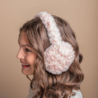 Foldable Plush Faux Fur Earmuffs - Light Pink