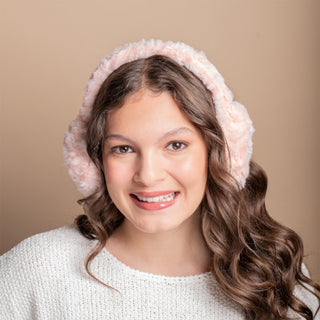 Foldable Plush Faux Fur Earmuffs - Light Pink