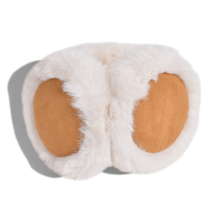 Shearling Faux Fur Earmuffs - Camel + Cream