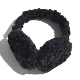 Foldable Plush Faux Fur Earmuffs - Black
