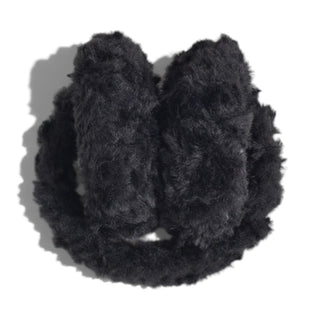 Foldable Plush Faux Fur Earmuffs - Black