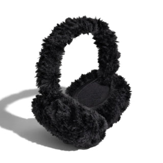 Foldable Plush Faux Fur Earmuffs - Black