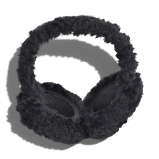 Foldable Plush Faux Fur Earmuffs - Black