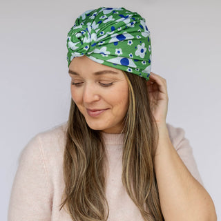 Luxe Bamboo Hope Full Coverage Turban - St. Baldrick's Floral - Headbands of Hope