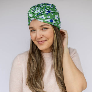 Luxe Bamboo Hope Full Coverage Turban - St. Baldrick's Floral - Headbands of Hope