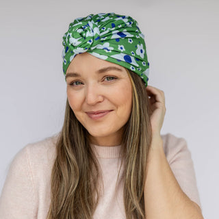 Luxe Bamboo Hope Full Coverage Turban - St. Baldrick's Floral - Headbands of Hope