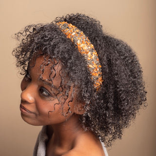 All that Glitters Headband - Black + Orange