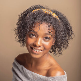 All that Glitters Headband - Black + Orange