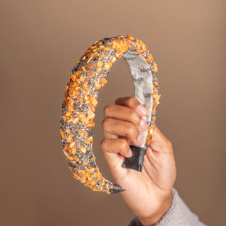 All that Glitters Headband - Black + Orange