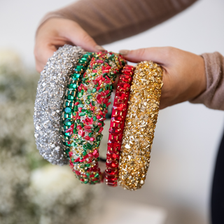 Limited Edition All That Glitters Headband - Christmas Red + Green