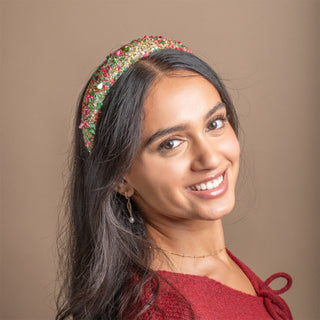 Limited Edition All That Glitters Headband - Christmas Red + Green