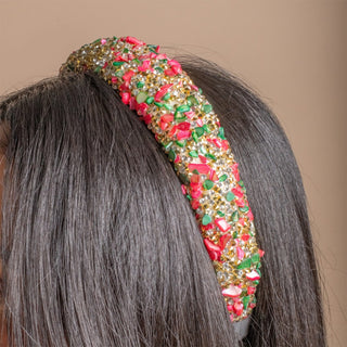 Limited Edition All That Glitters Headband - Christmas Red + Green