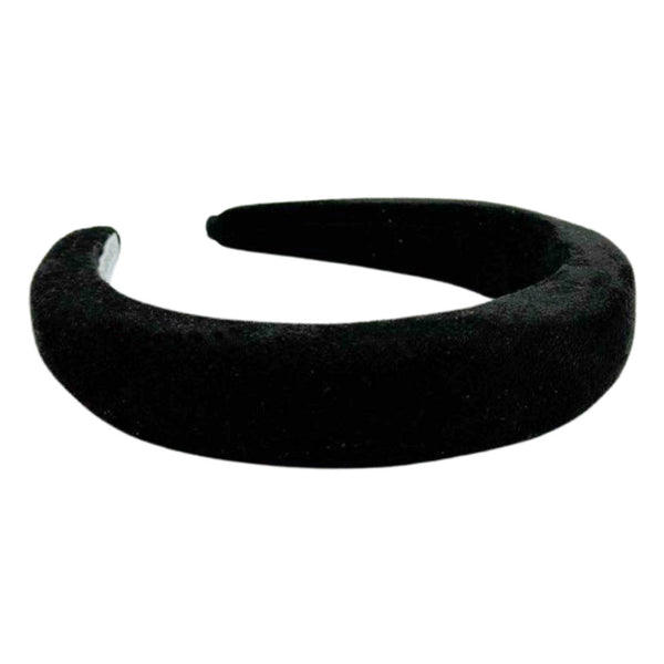 Classic Padded Headband in Black - Elegant Satin Hair  display picture 2