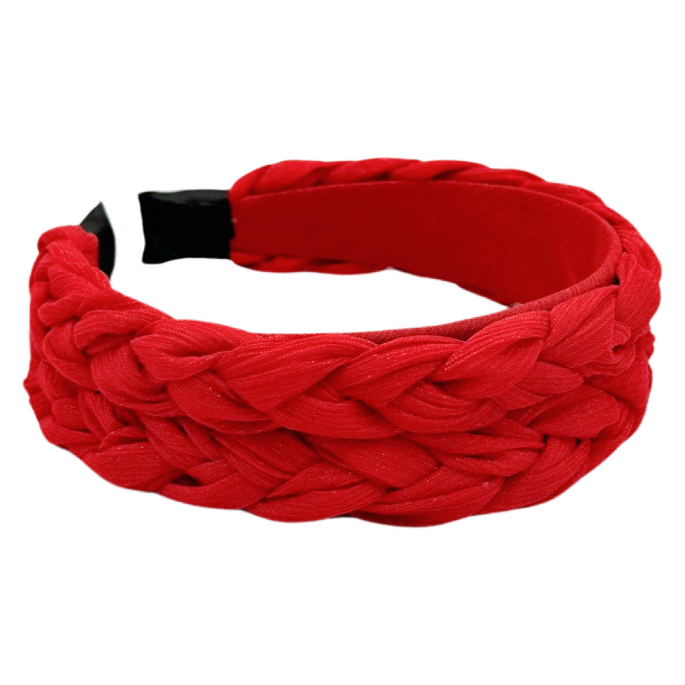 Blushing Braid Headband - Red
