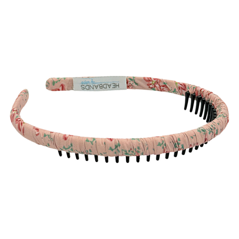 Thin Floral Headband - Pink