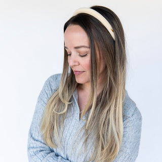 Classic Padded Thin Headband  - Cream - Headbands of Hope