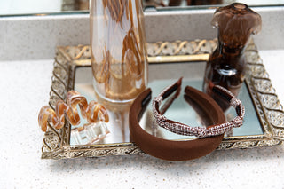 Knotted Tweed Headband - Espresso Maroon - Headbands of Hope