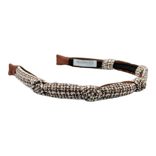 Knotted Tweed Headband - Espresso Maroon - Headbands of Hope