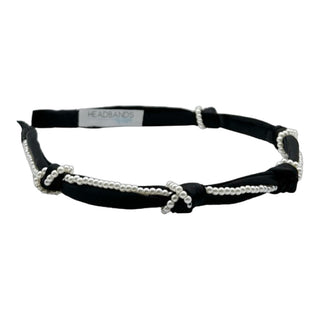 Knotted Satin Headband - Black Pearl - Headbands of Hope