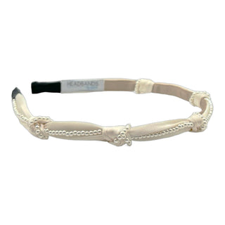 Knotted Satin Headband - Ivory Pearl - Headbands of Hope