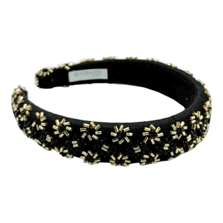 Embellished Starburst Padded Headband - Black - Headbands of Hope