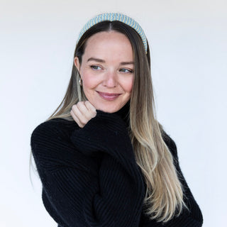 Classic Padded Rope Headband - Blue White - Headbands of Hope