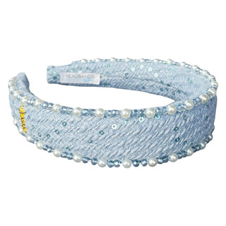 Classic Pearl Headband - Sky Blue - Headbands of Hope