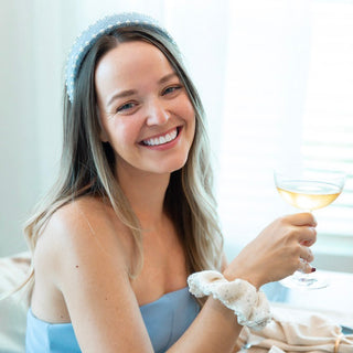 Classic Pearl Headband - Sky Blue - Headbands of Hope