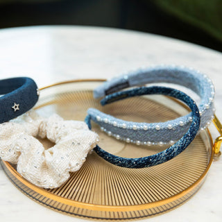 Classic Pearl Headband - Sky Blue - Headbands of Hope